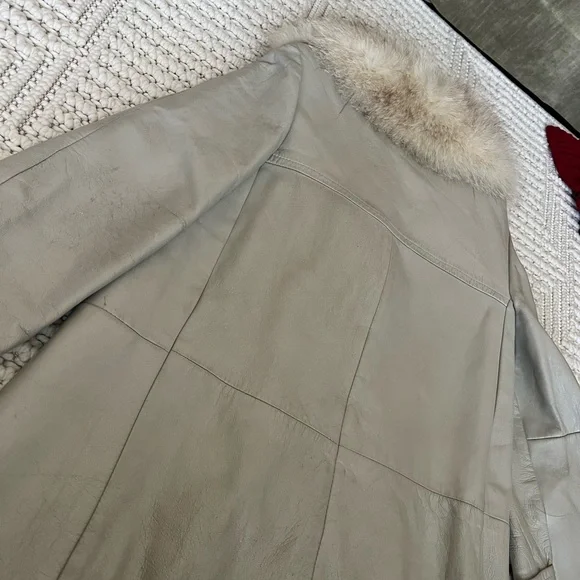 Vintage 60s/70s Fur leather Collar Coat - Picture 15 of 16